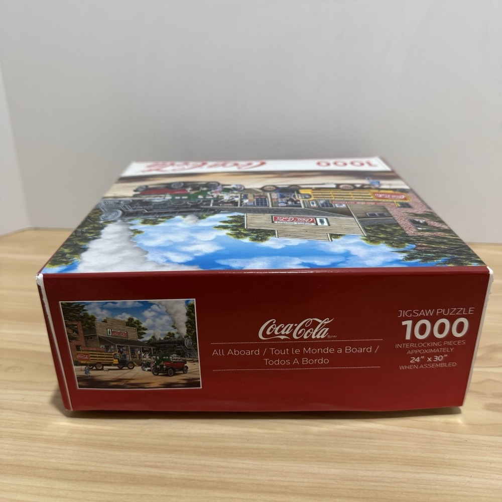 ALL ABOARD Coca-Cola 1000 Piece Jigsaw Puzzle MAJESTIC Coke Train COMPLETE - Picture 9 of 14